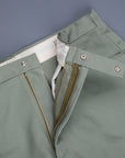 The Real McCoy's Belted Waistband Plain Stitch Pique Pants Sage