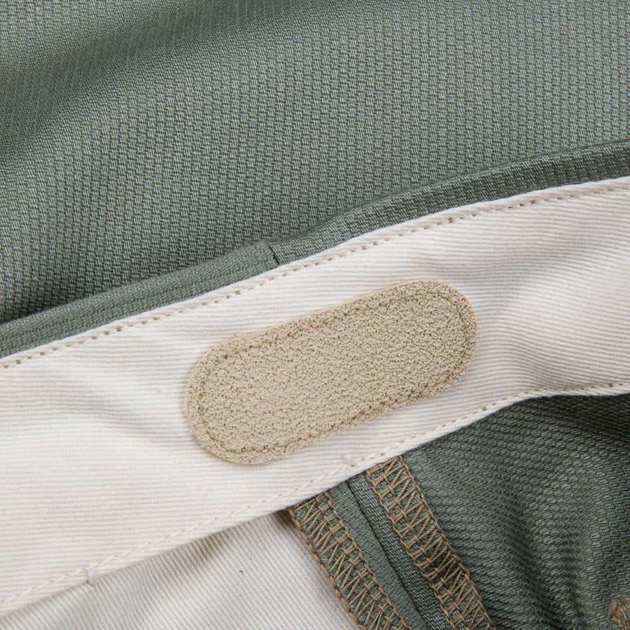 The Real McCoy´s Belted Waistband Plain Stitch Pique Pants Sage