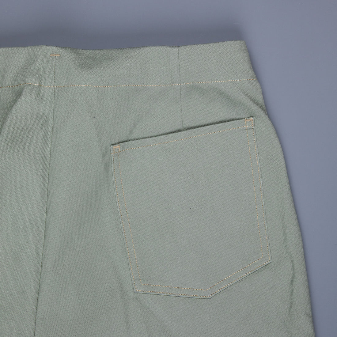 The Real McCoy´s Belted Waistband Plain Stitch Pique Pants Sage