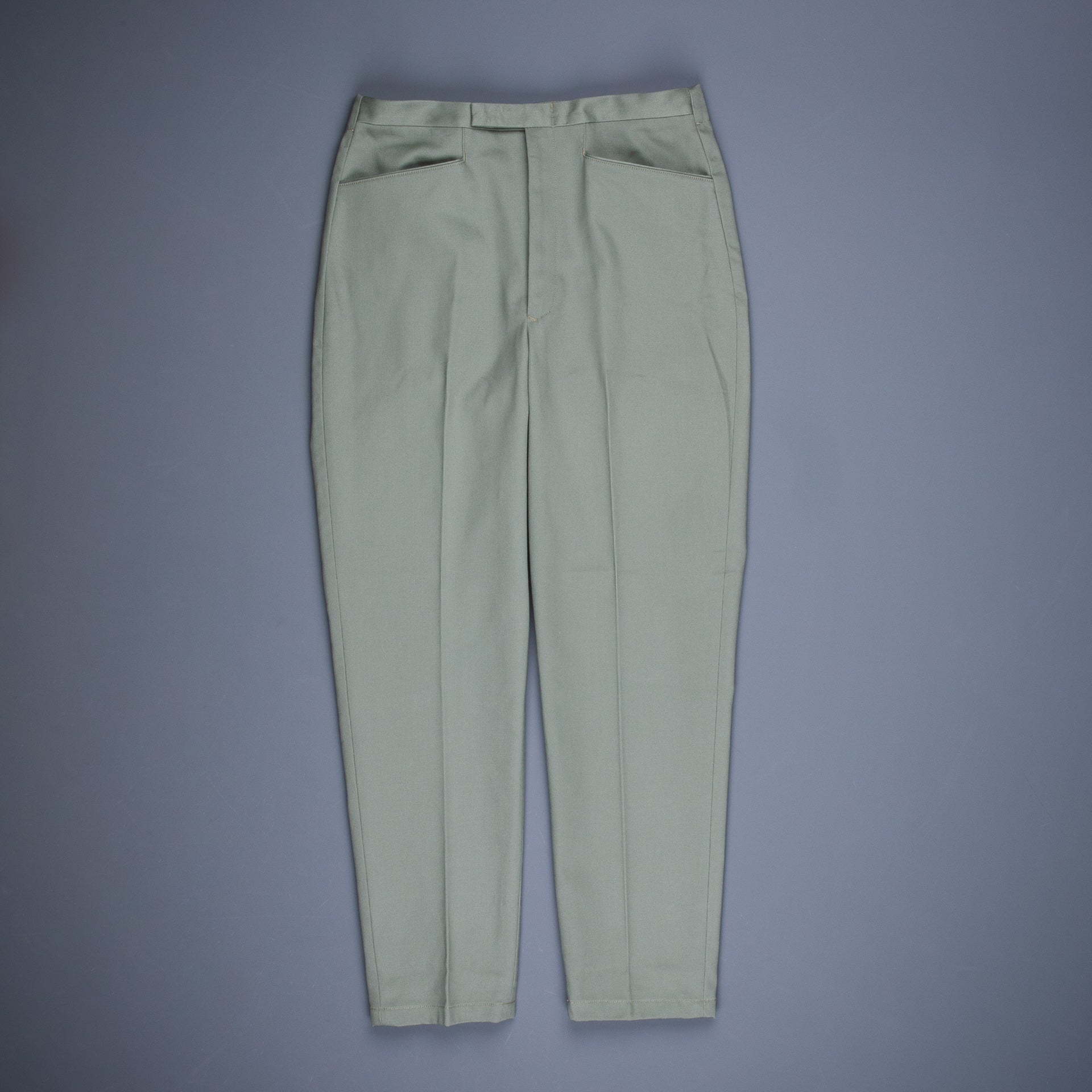 The Real McCoy&#39;s Belted Waistband Plain Stitch Pique Pants Sage