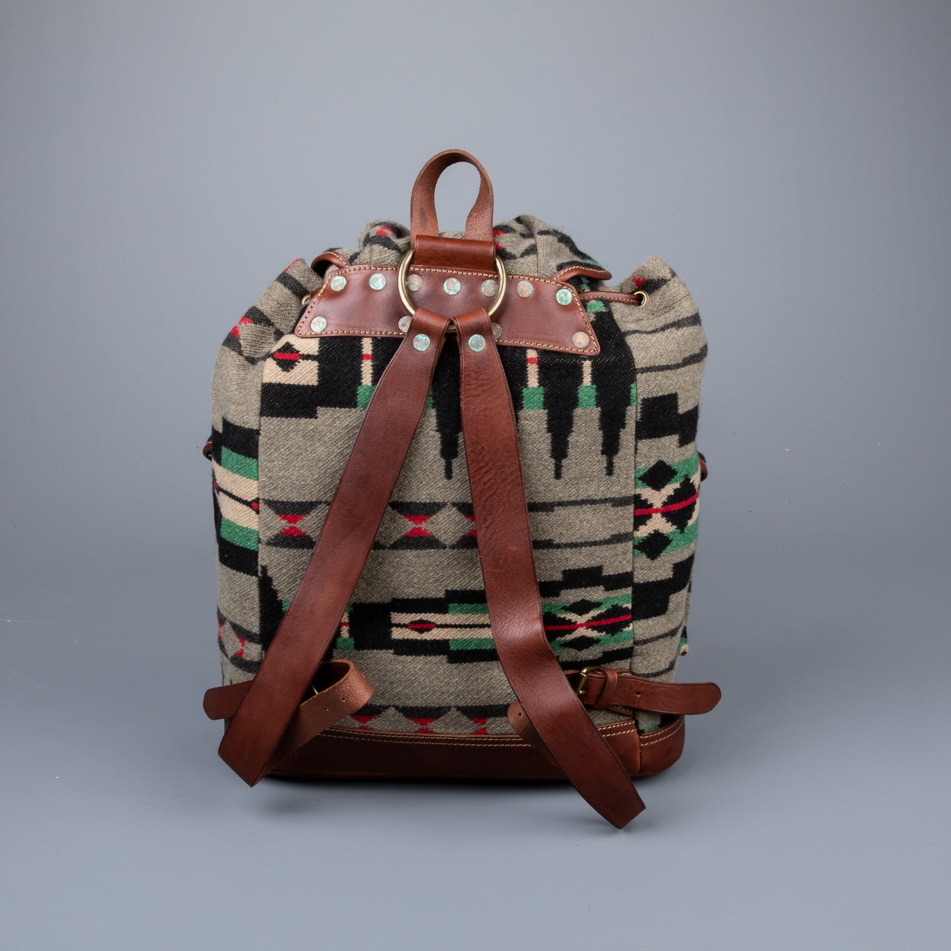 RRL New Riley backpack plaid grey black red green brown