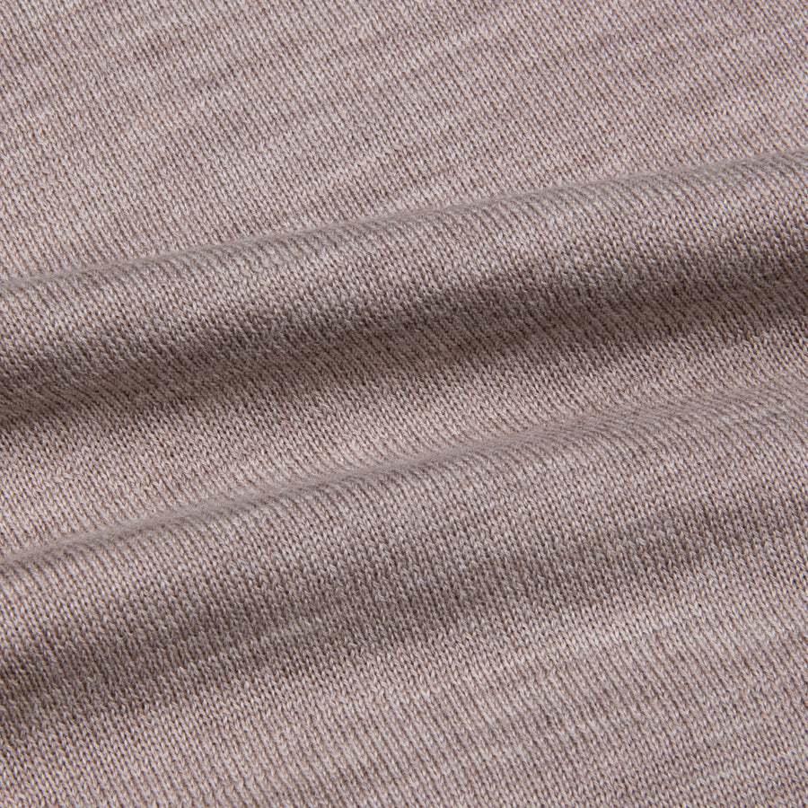 William Lockie x Frans Boone 30 gauge Loro Piana Merino's Crew Neck Oatmeal