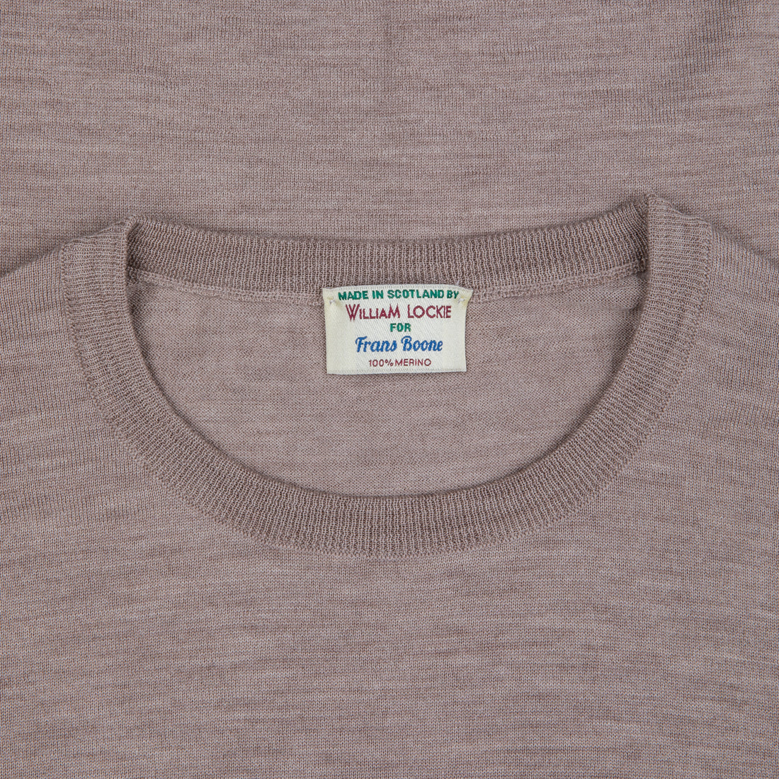 William Lockie x Frans Boone 30 gauge Loro Piana Merino's Crew Neck Oatmeal