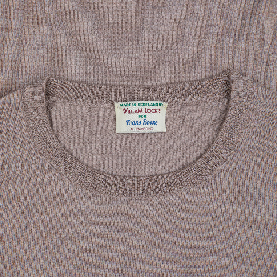 William Lockie x Frans Boone 30 gauge Loro Piana Merino's Crew Neck Oatmeal