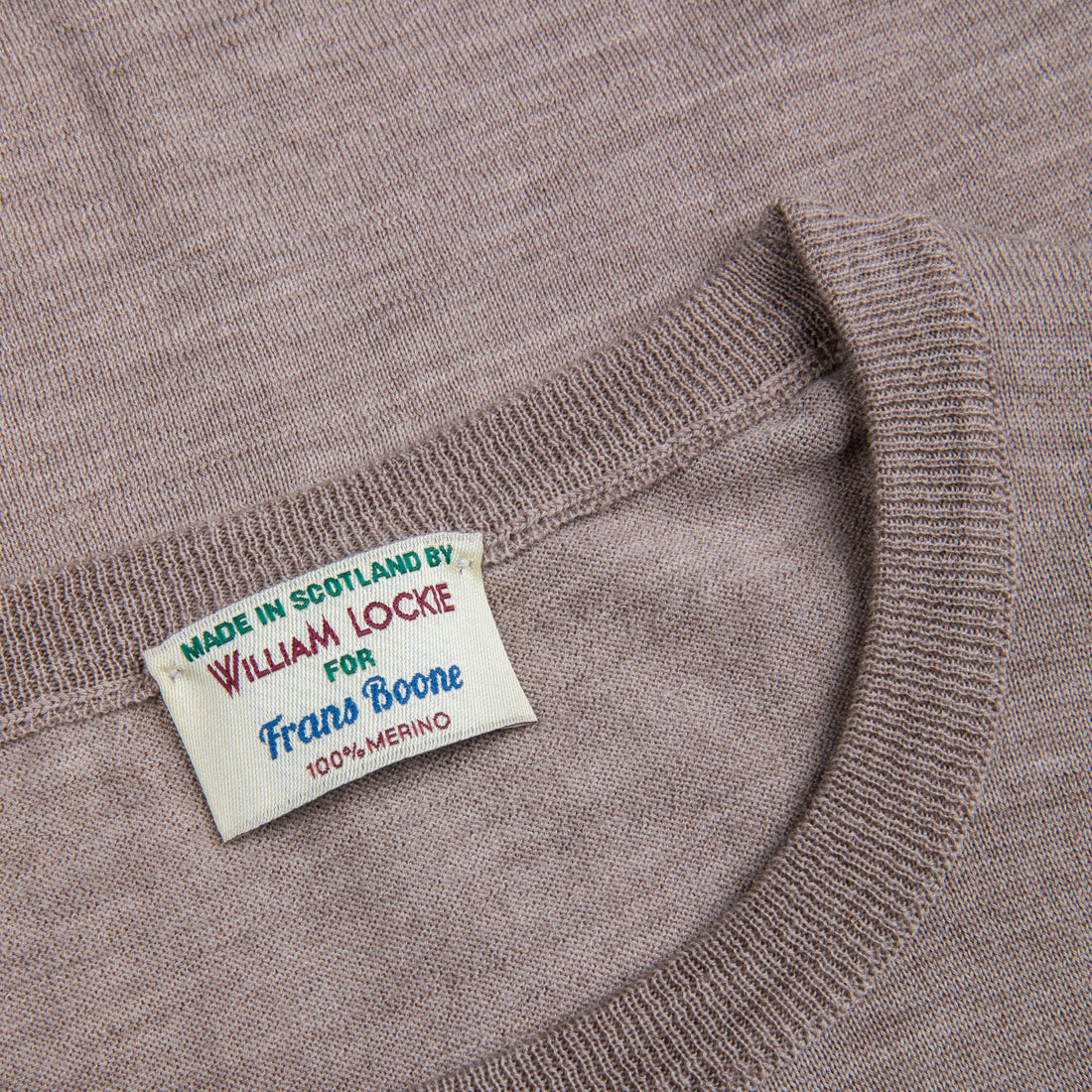 William Lockie x Frans Boone 30 gauge Loro Piana Merino's Crew Neck Oatmeal