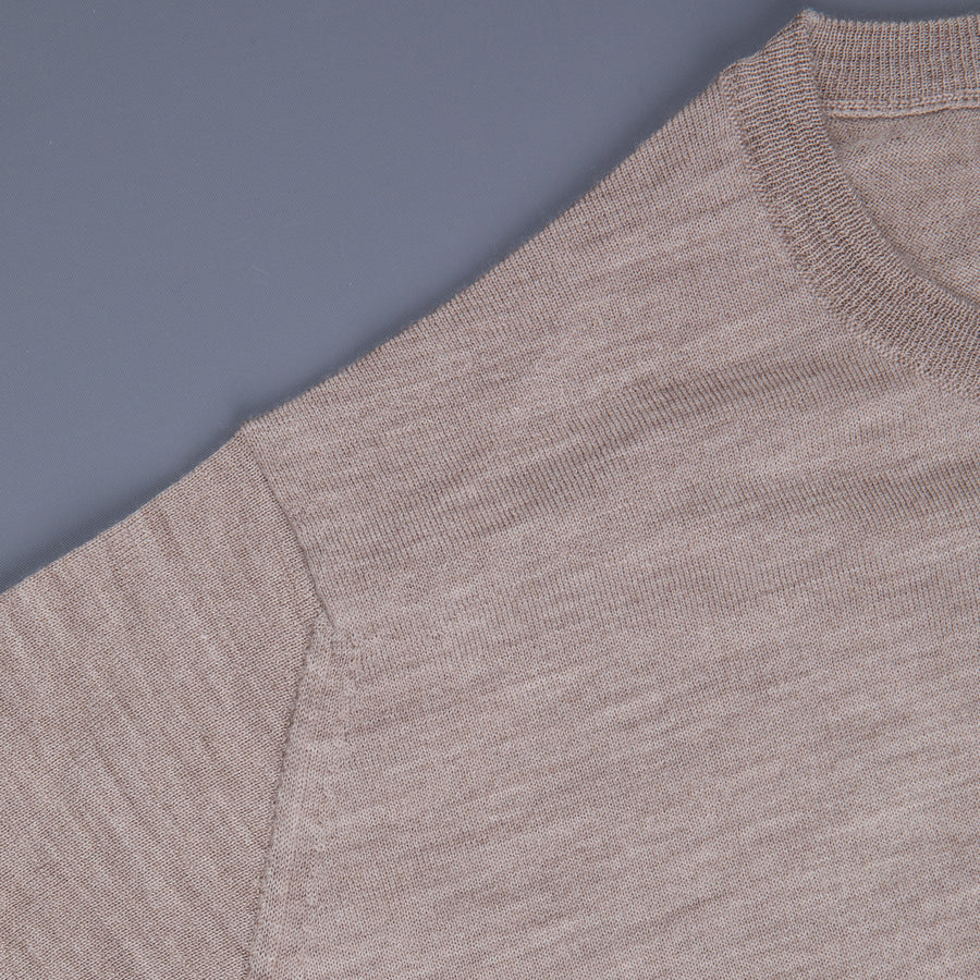 William Lockie x Frans Boone 30 gauge Loro Piana Merino's Crew Neck Oatmeal