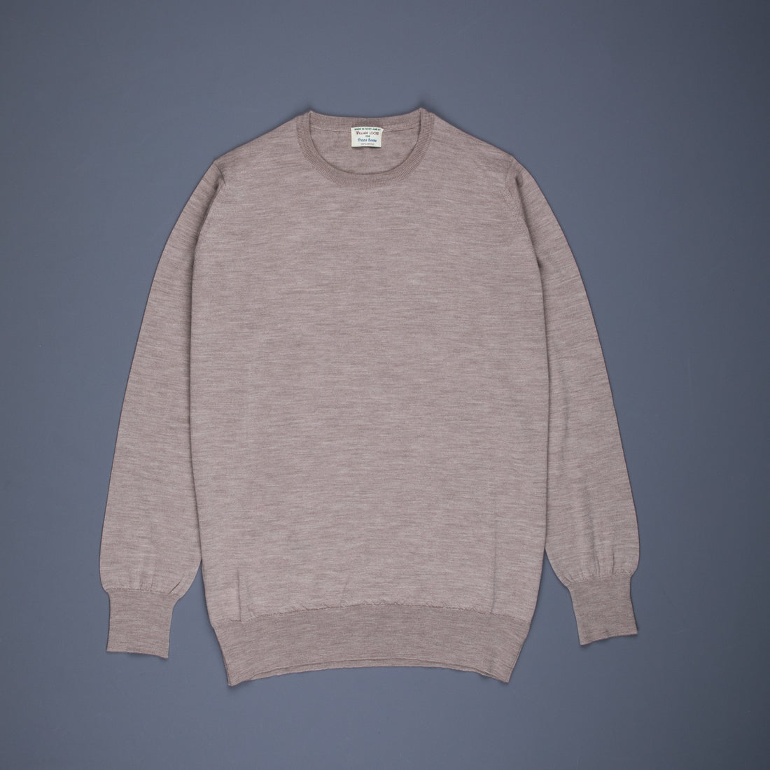 William Lockie x Frans Boone 30 gauge Loro Piana Merino's Crew Neck Oatmeal