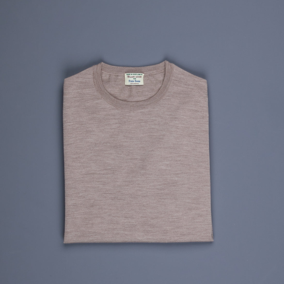 William Lockie x Frans Boone 30 gauge Loro Piana Merino's Crew Neck Oatmeal