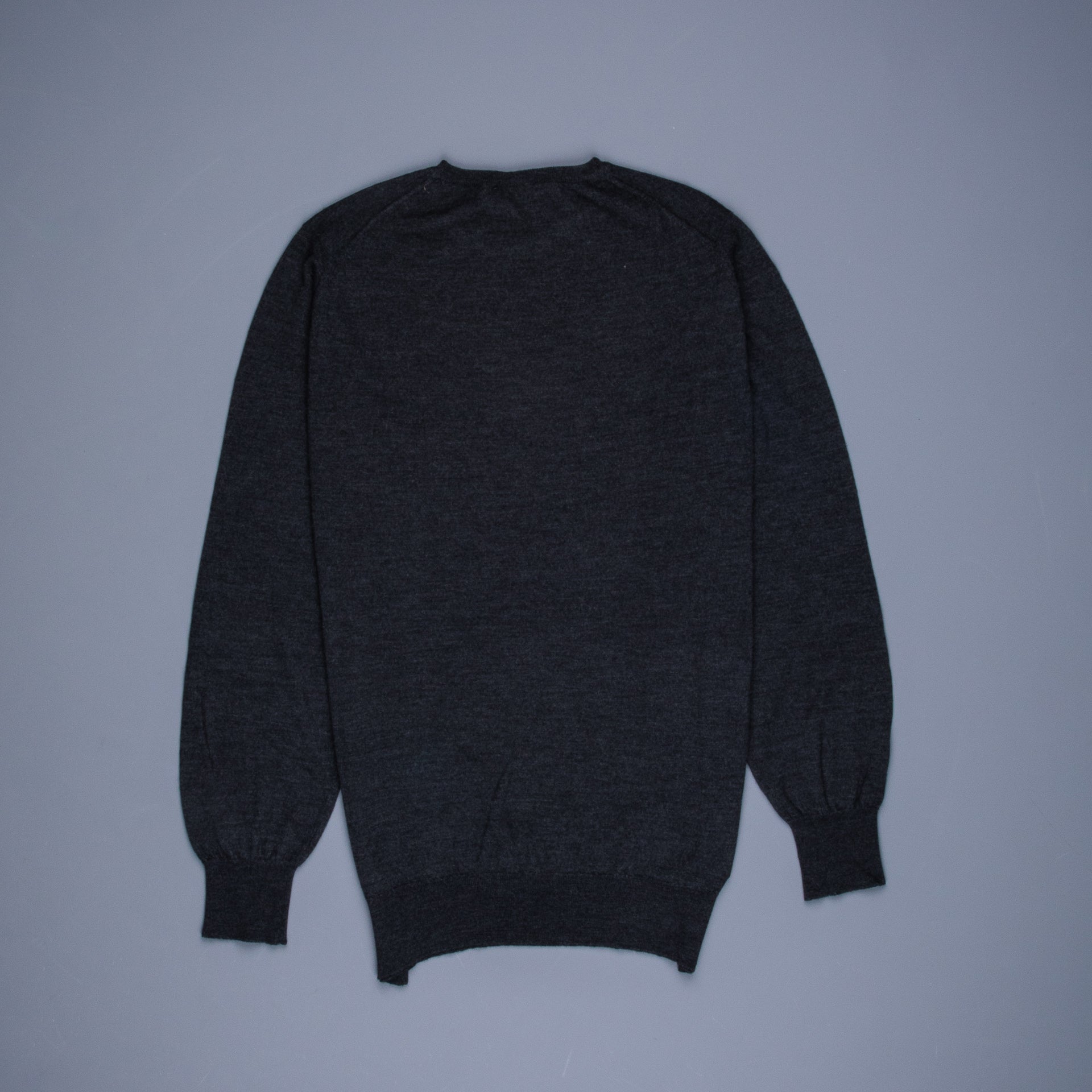 William Lockie x Frans Boone 30 gauge Loro Piana Merino&#39;s Crew Neck Charcoal