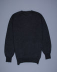 William Lockie x Frans Boone 30 gauge Loro Piana Merino's Crew Neck Charcoal