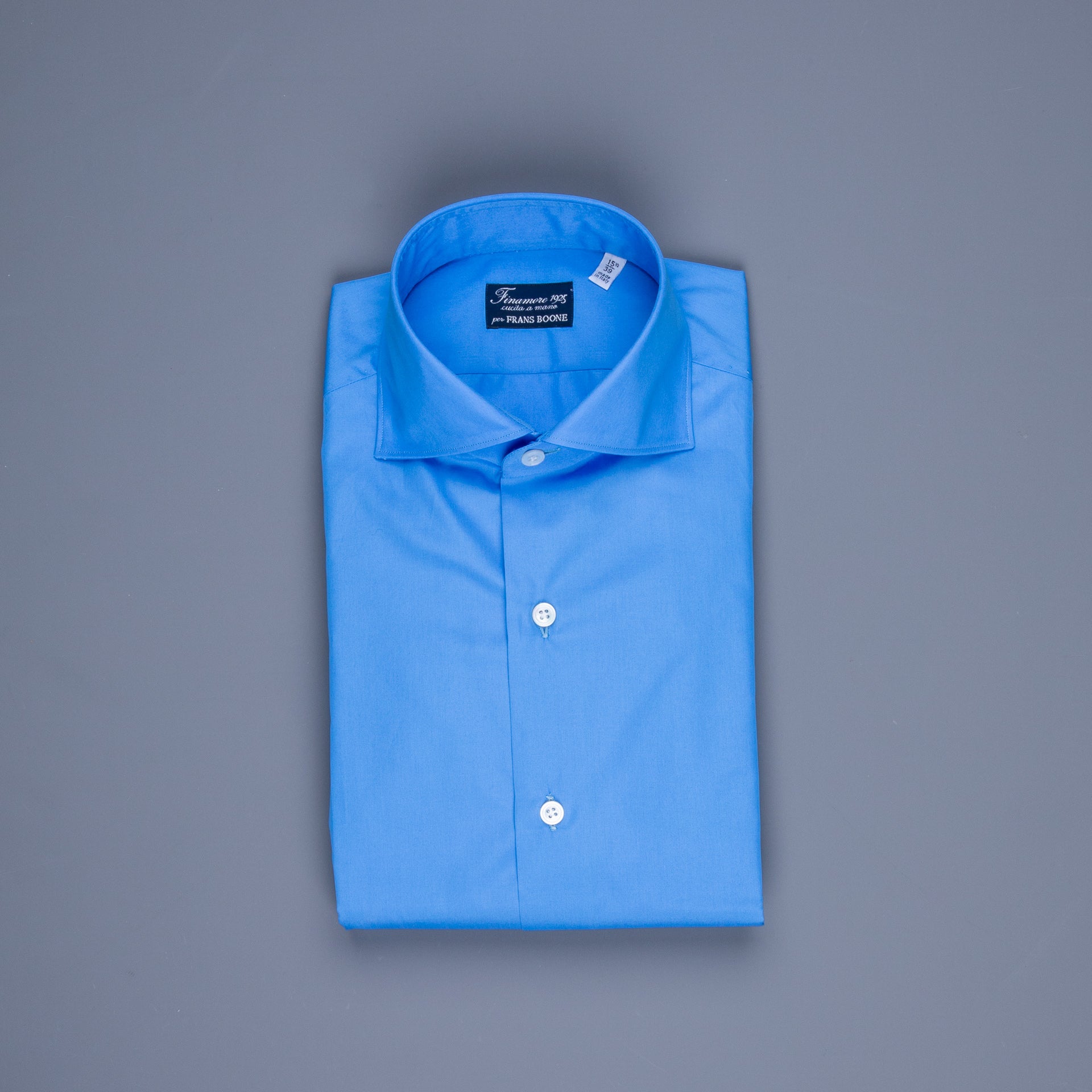 Finamore Milano Shirt Collo Eduardo Blu Avio