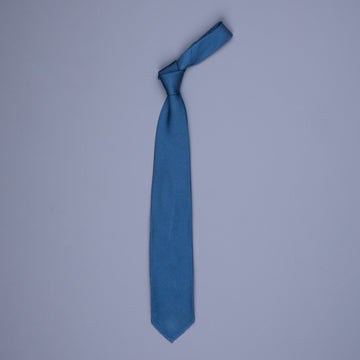 Finamore Cravatta "Sette Pieghe" Grenadine Setta Blu Medio