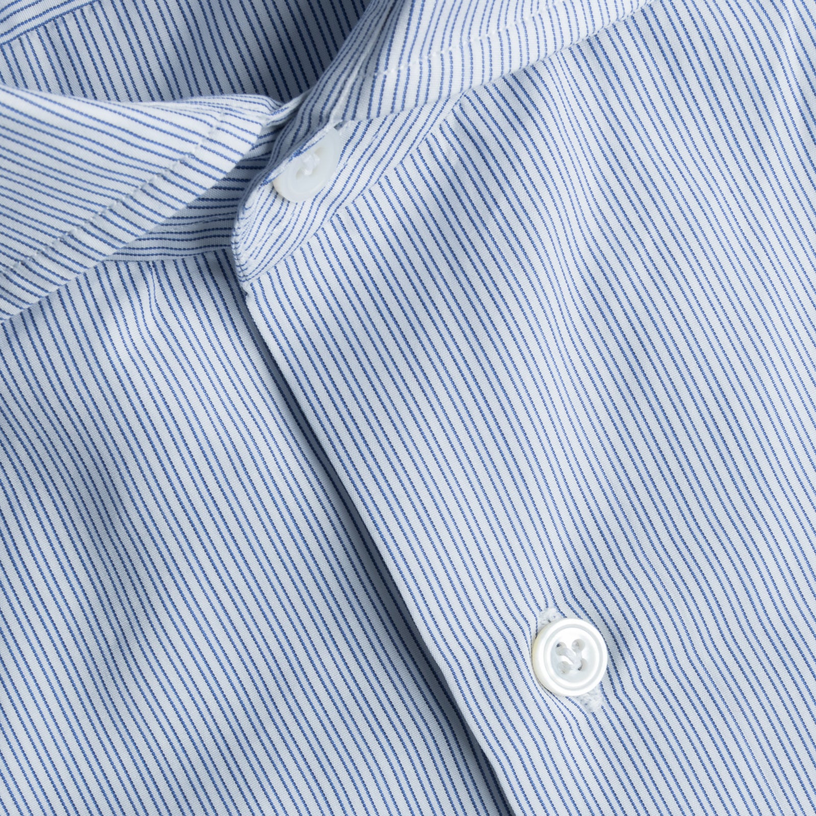 Finamore Napoli Shirt Simone Collar Sea Island Two Tone Navy Blue Stripe