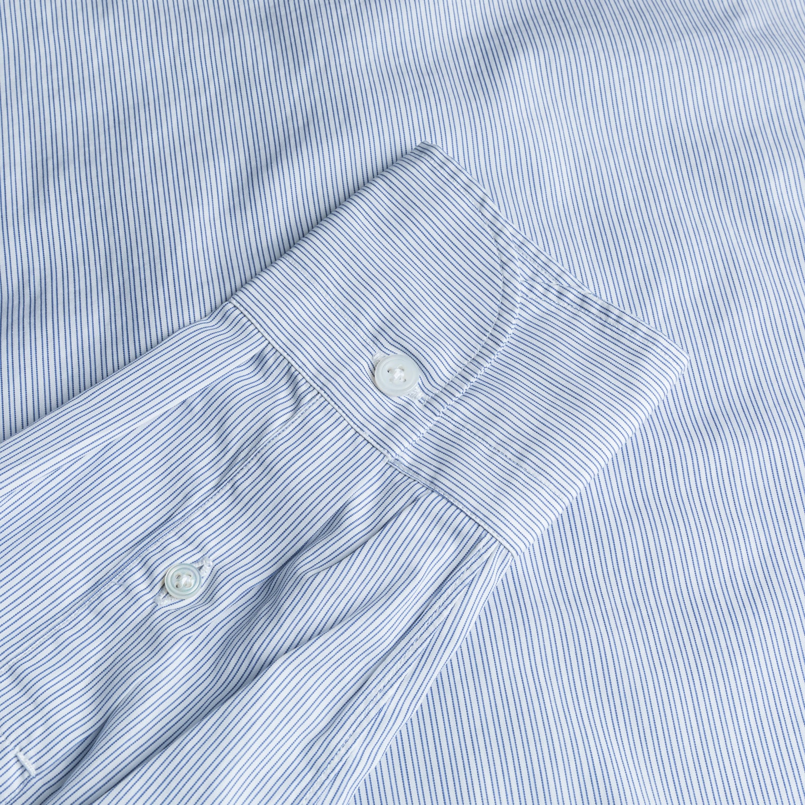 Finamore Napoli Shirt Simone Collar Sea Island Two Tone Navy Blue Stripe