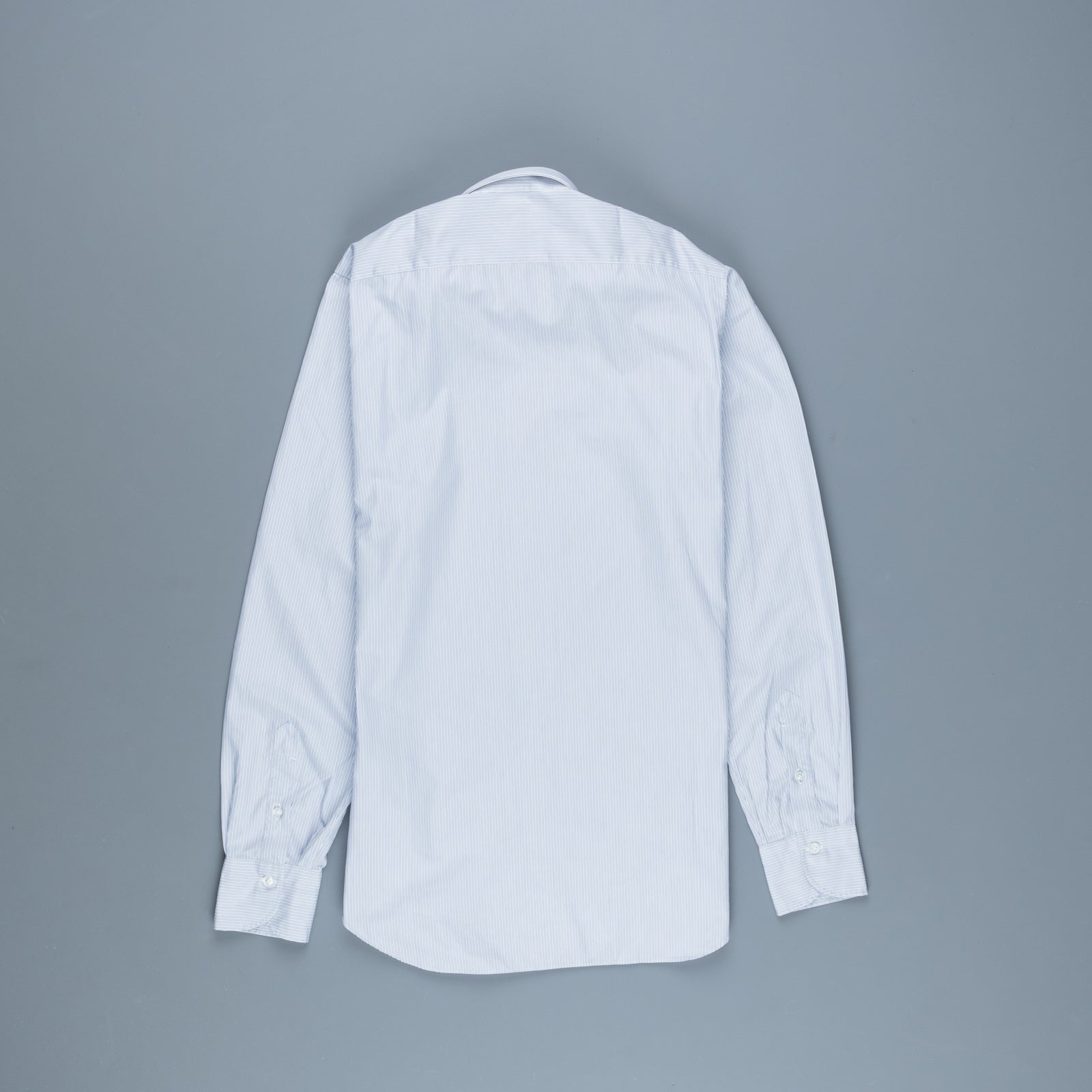 Finamore Napoli Shirt Simone Collar Sea Island Two Tone Navy Blue Stripe