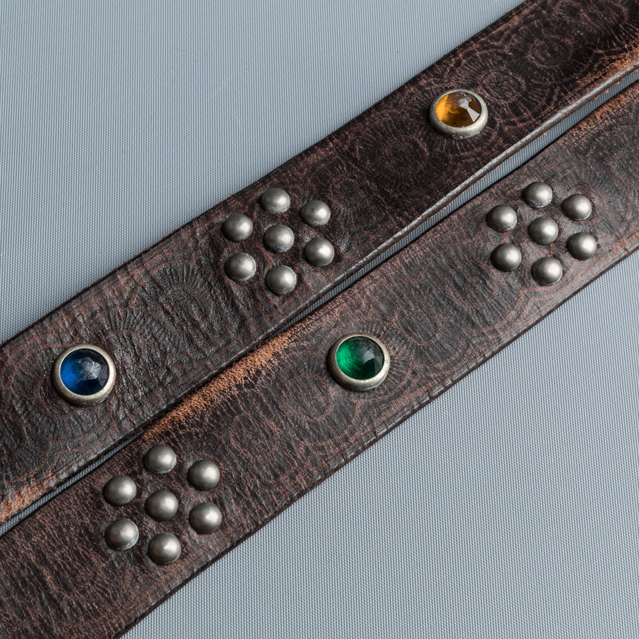 RRL Rasco Tumbled Leather Belt Vintage Black