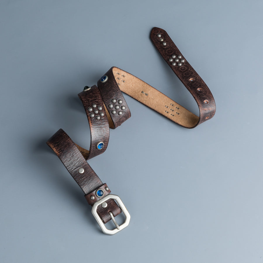 RRL Rasco Tumbled Leather Belt Vintage Black