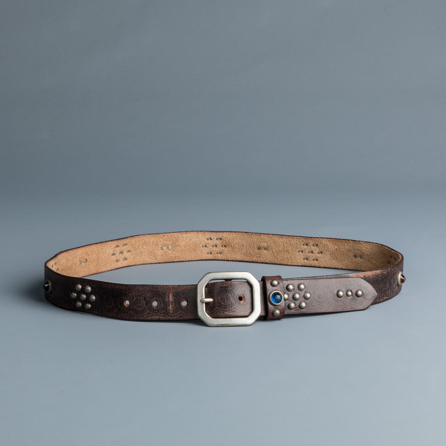 RRL Rasco Tumbled Leather Belt Vintage Black