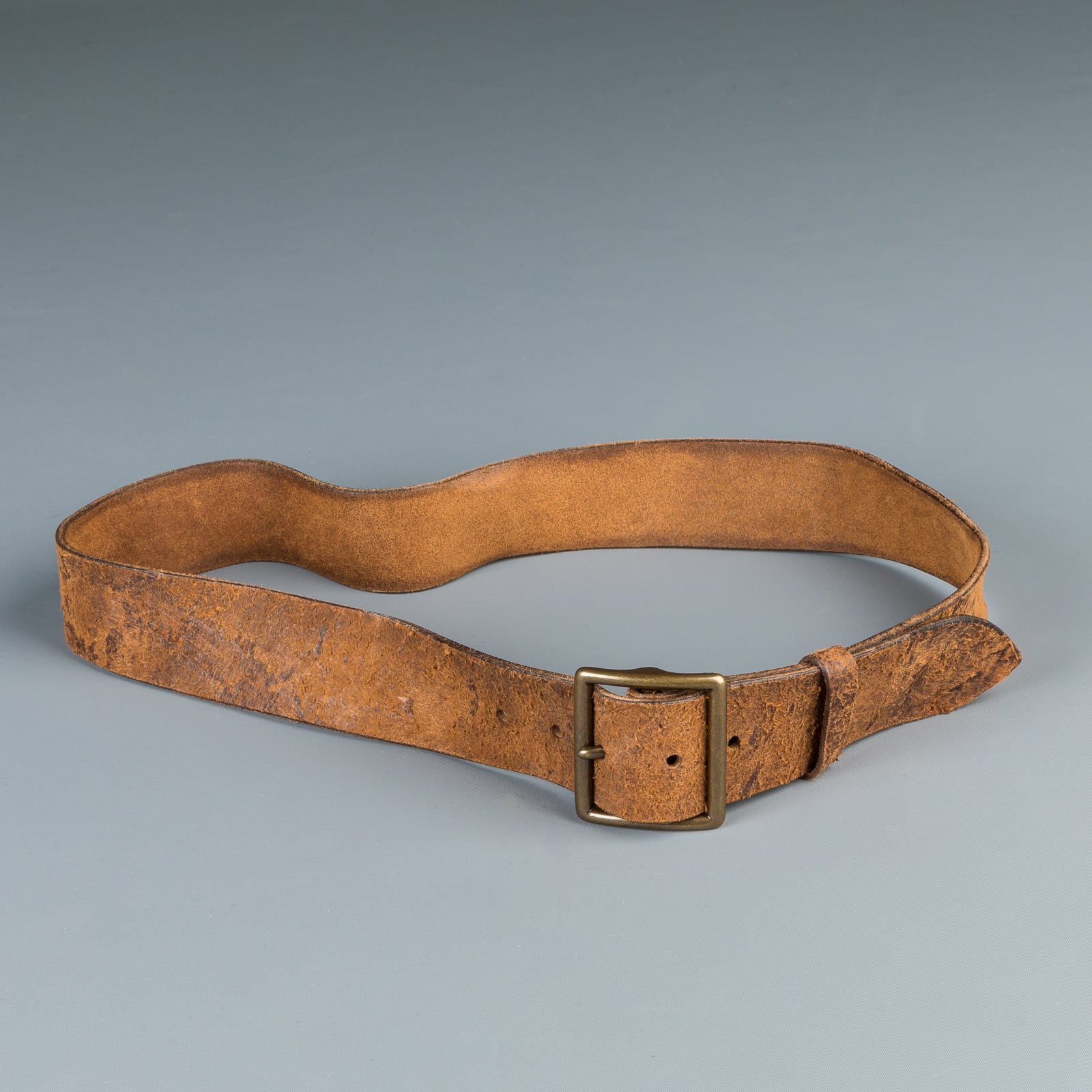 RRL Jones Tumbled Distressed Leather Belt Tan