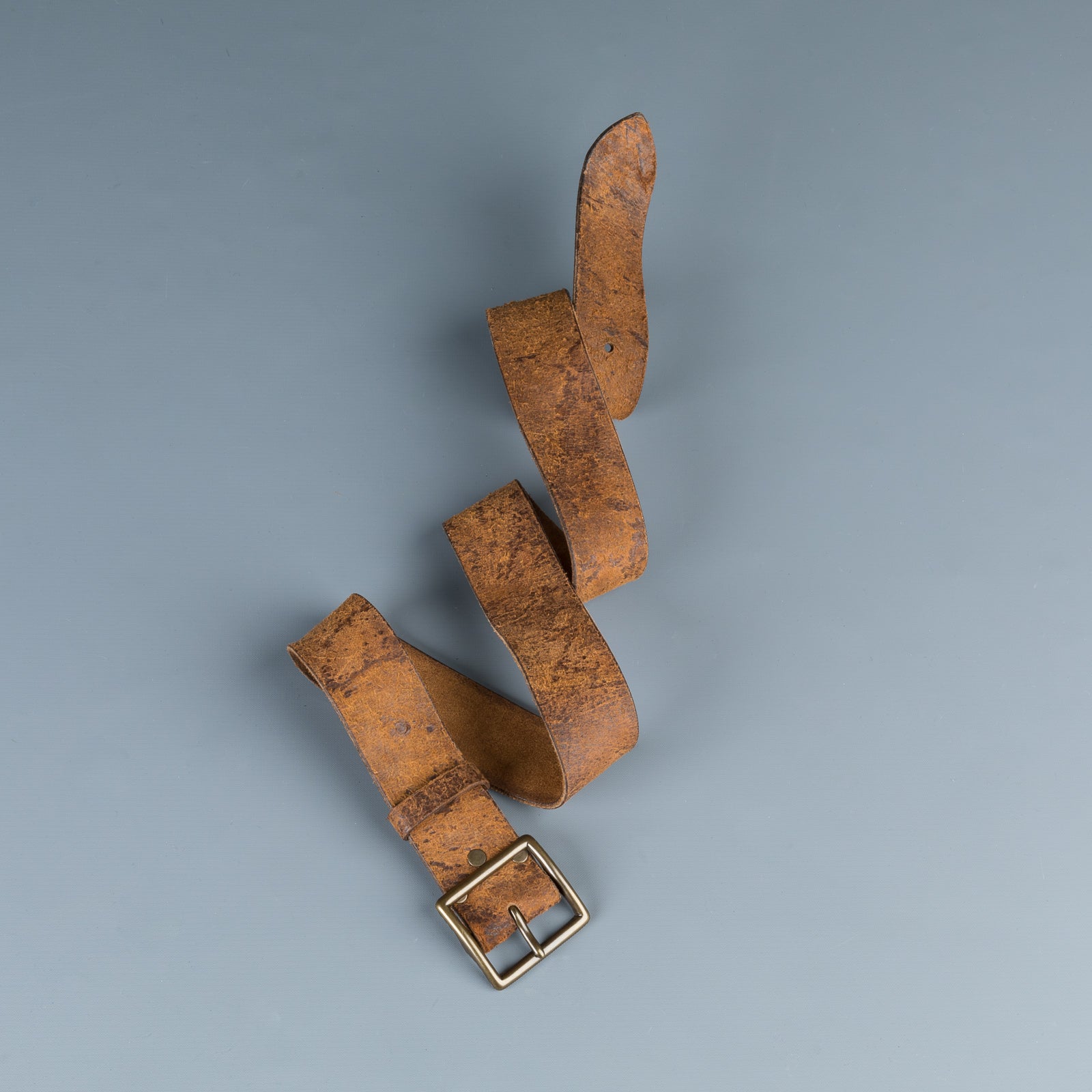 RRL Jones Tumbled Distressed Leather Belt Tan