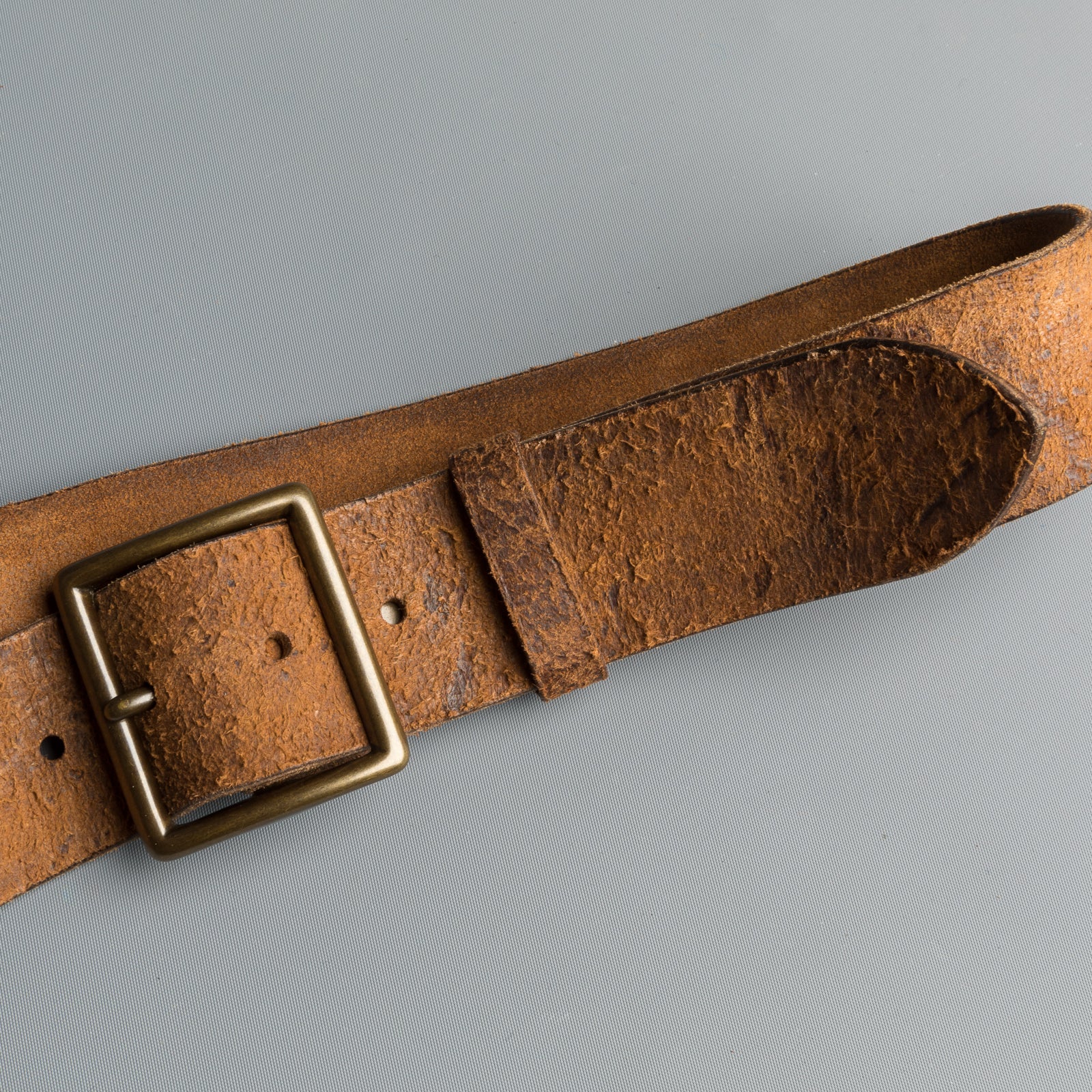 RRL Jones Tumbled Distressed Leather Belt Tan