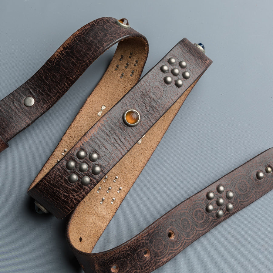 RRL Rasco Tumbled Leather Belt Vintage Black