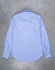 Finamore washed Tokyo Sergio collar shirt oxford blue
