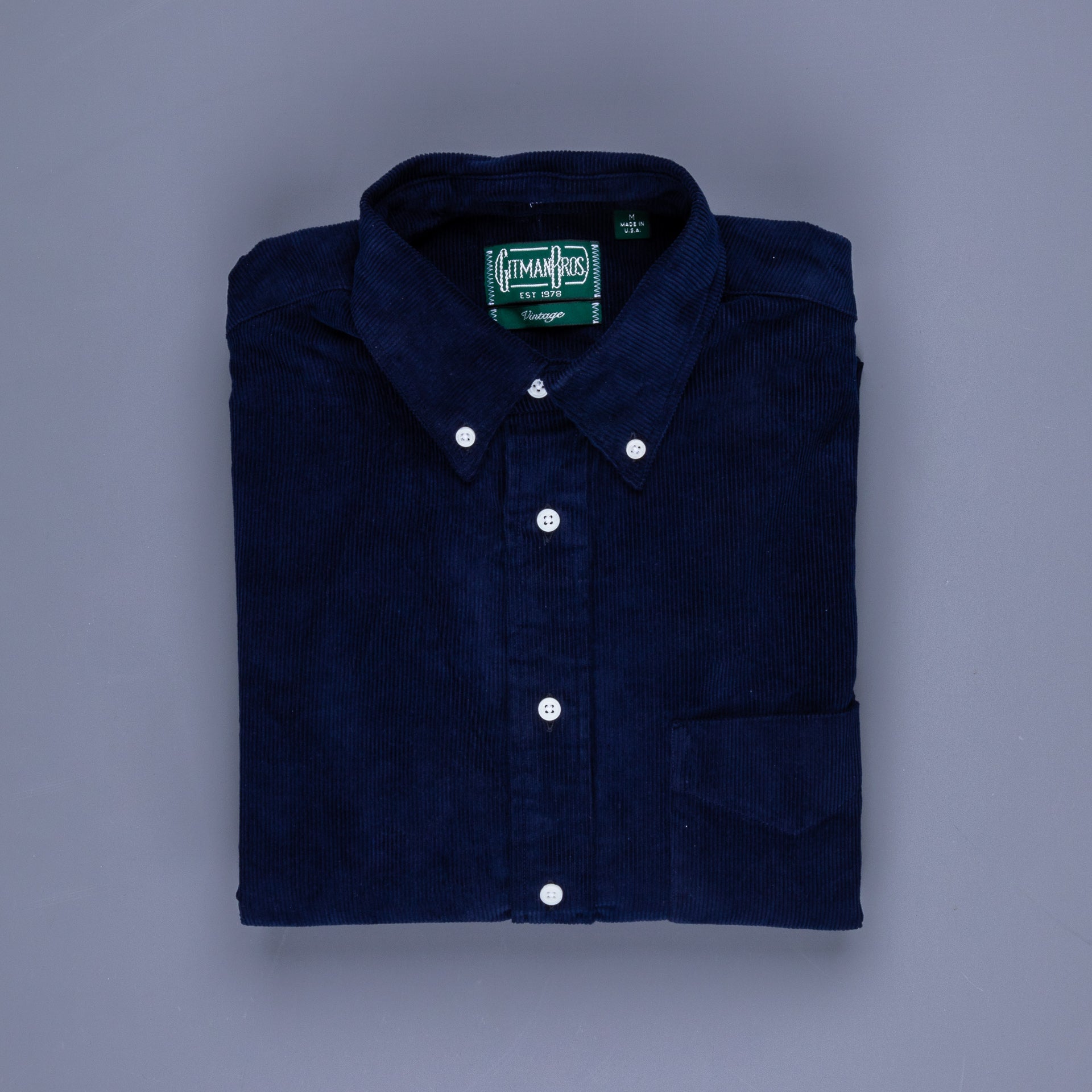 Gitman Vintage cord shirt Dark Navy