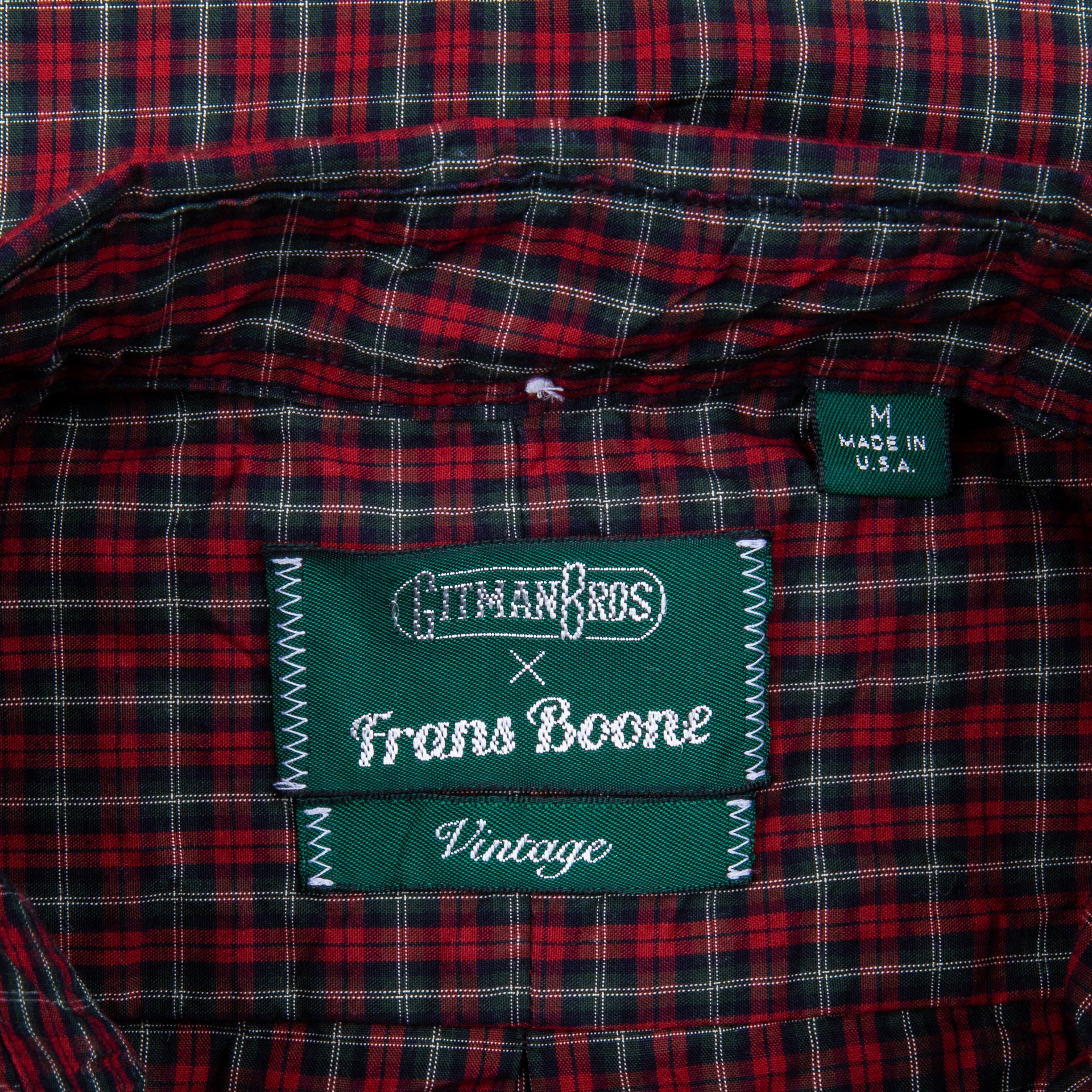 Gitman Vintage x Frans Boone Japanese woven vintage check poplin Red Olive