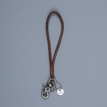 RRL Braided Key Clip Fob Brown