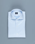 Finamore Napoli Shirt Simone Collar Sea Island Light Blue Twill