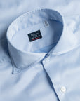 Finamore Napoli Shirt Simone Collar Sea Island Light Blue Twill