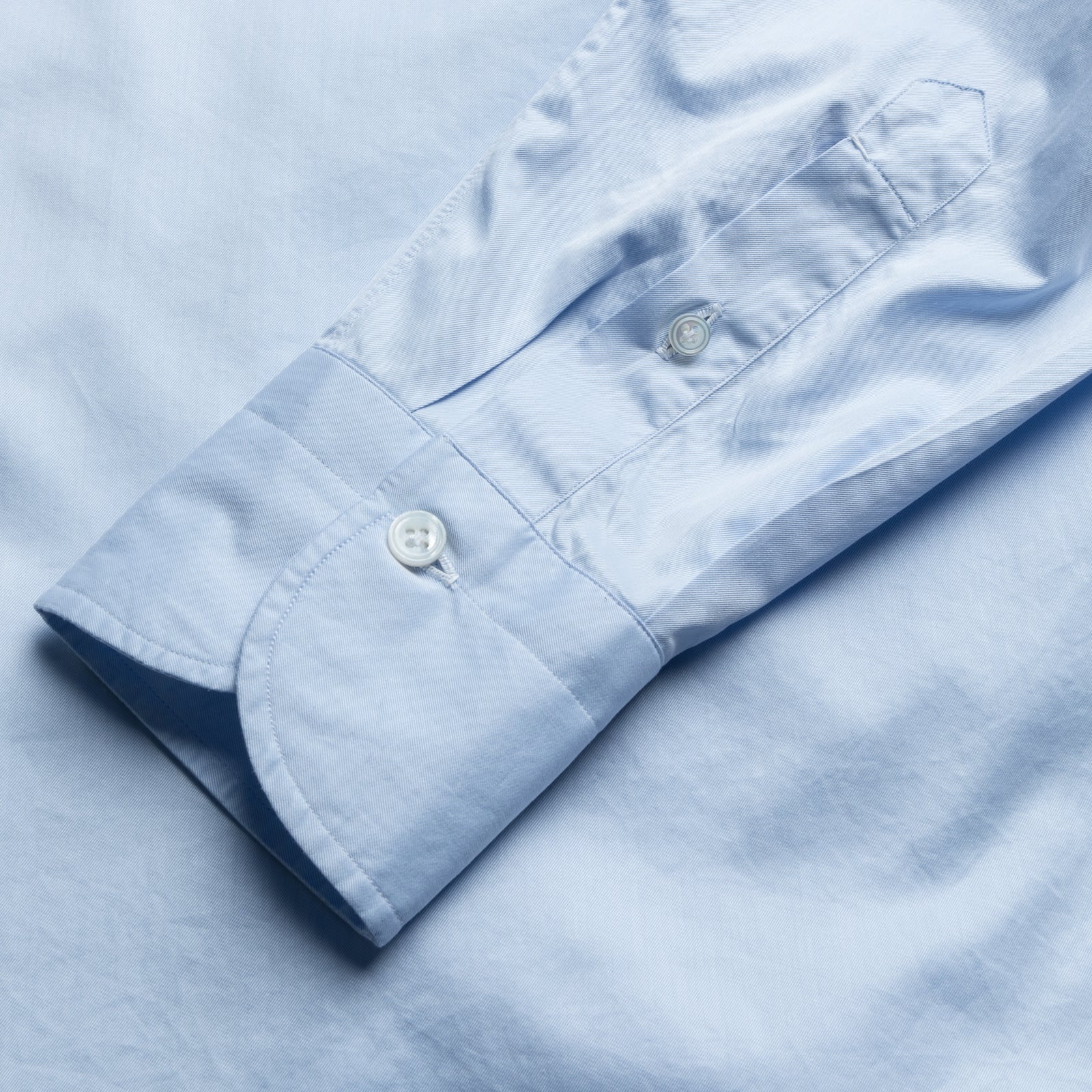 Finamore Napoli Shirt Simone Collar Sea Island Light Blue Twill