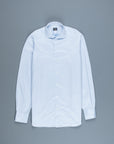 Finamore Napoli Shirt Simone Collar Sea Island Light Blue Twill