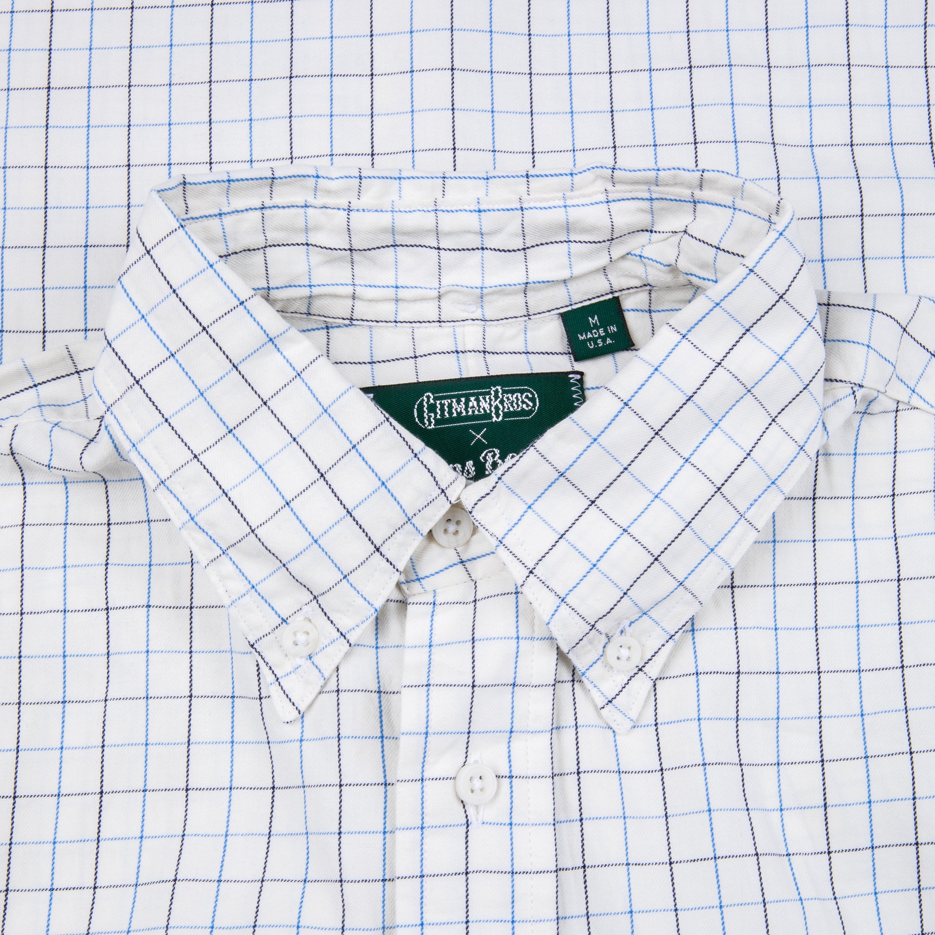 Gitman Vintage x Frans Boone Japanese woven twill tattersal Blue Black
