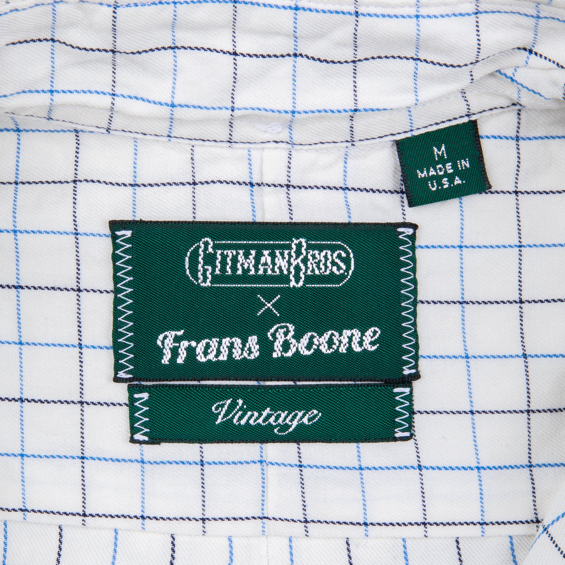 Gitman Vintage x Frans Boone Japanese woven twill tattersal Blue Black