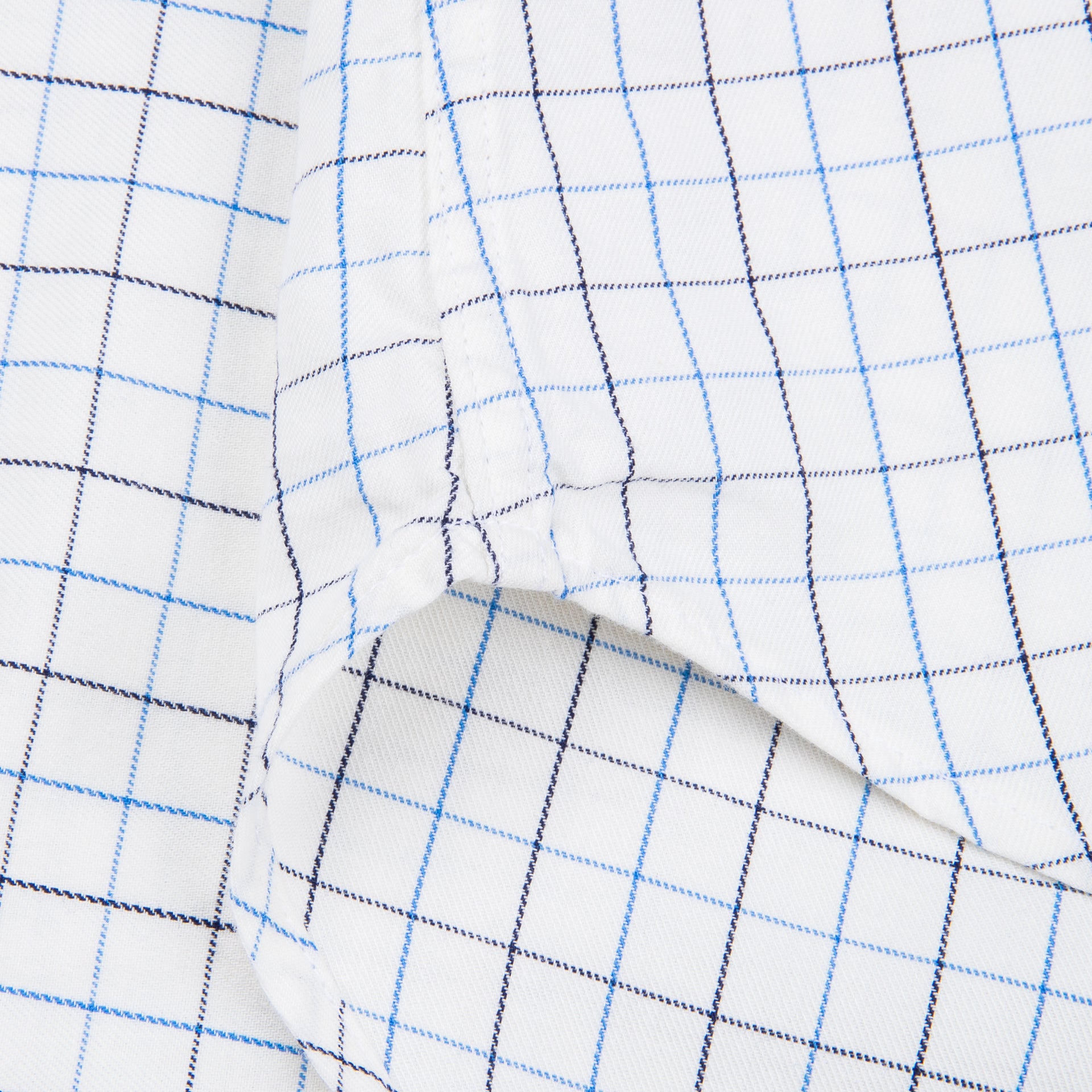 Gitman Vintage x Frans Boone Japanese woven twill tattersal Blue Black