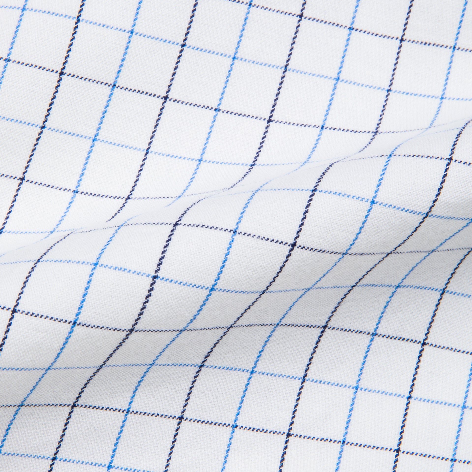 Gitman Vintage x Frans Boone Japanese woven twill tattersal Blue Black