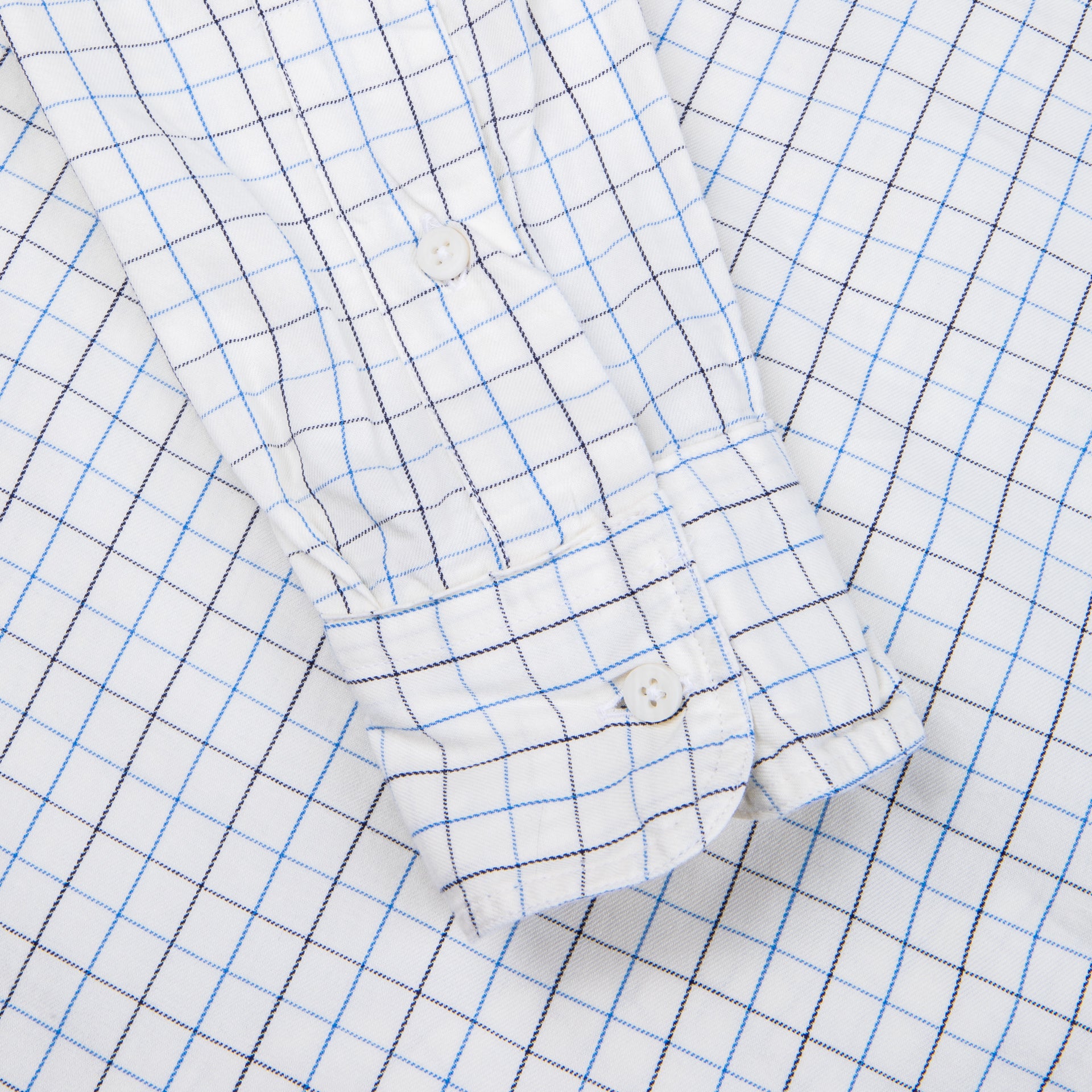 Gitman Vintage x Frans Boone Japanese woven twill tattersal Blue Black
