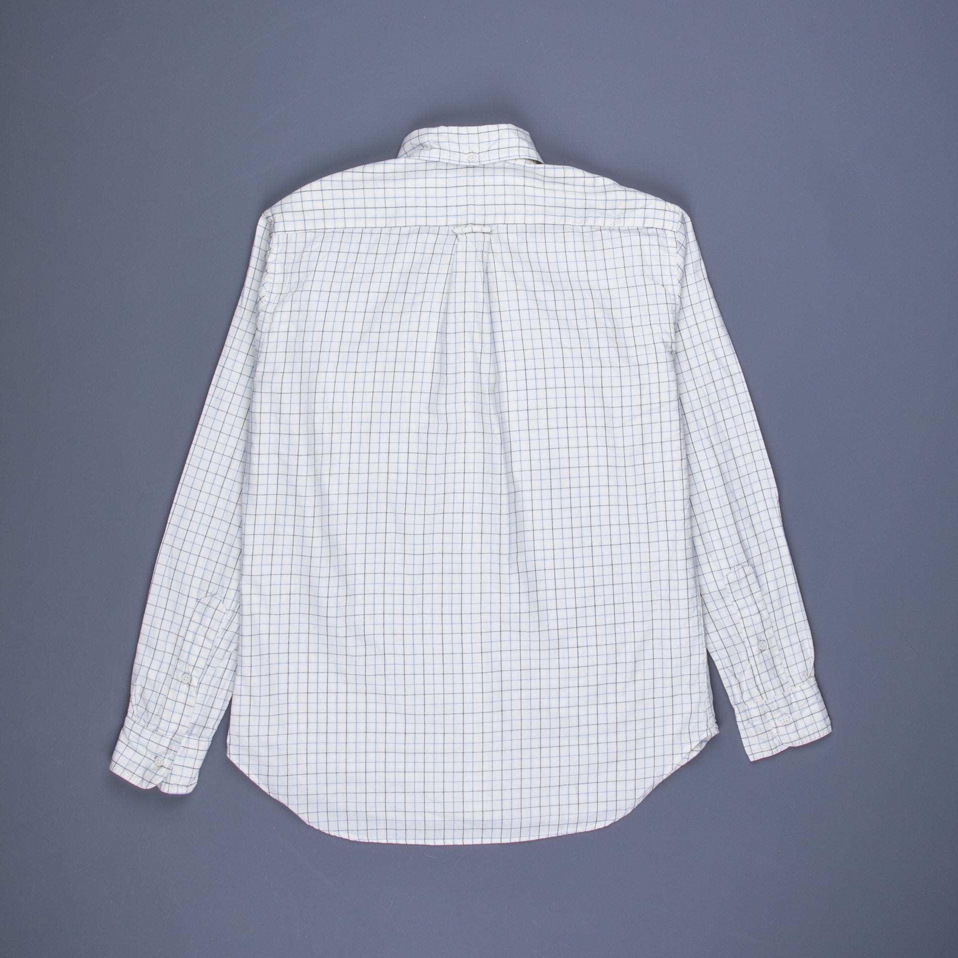 Gitman Vintage x Frans Boone Japanese woven twill tattersal Blue Black