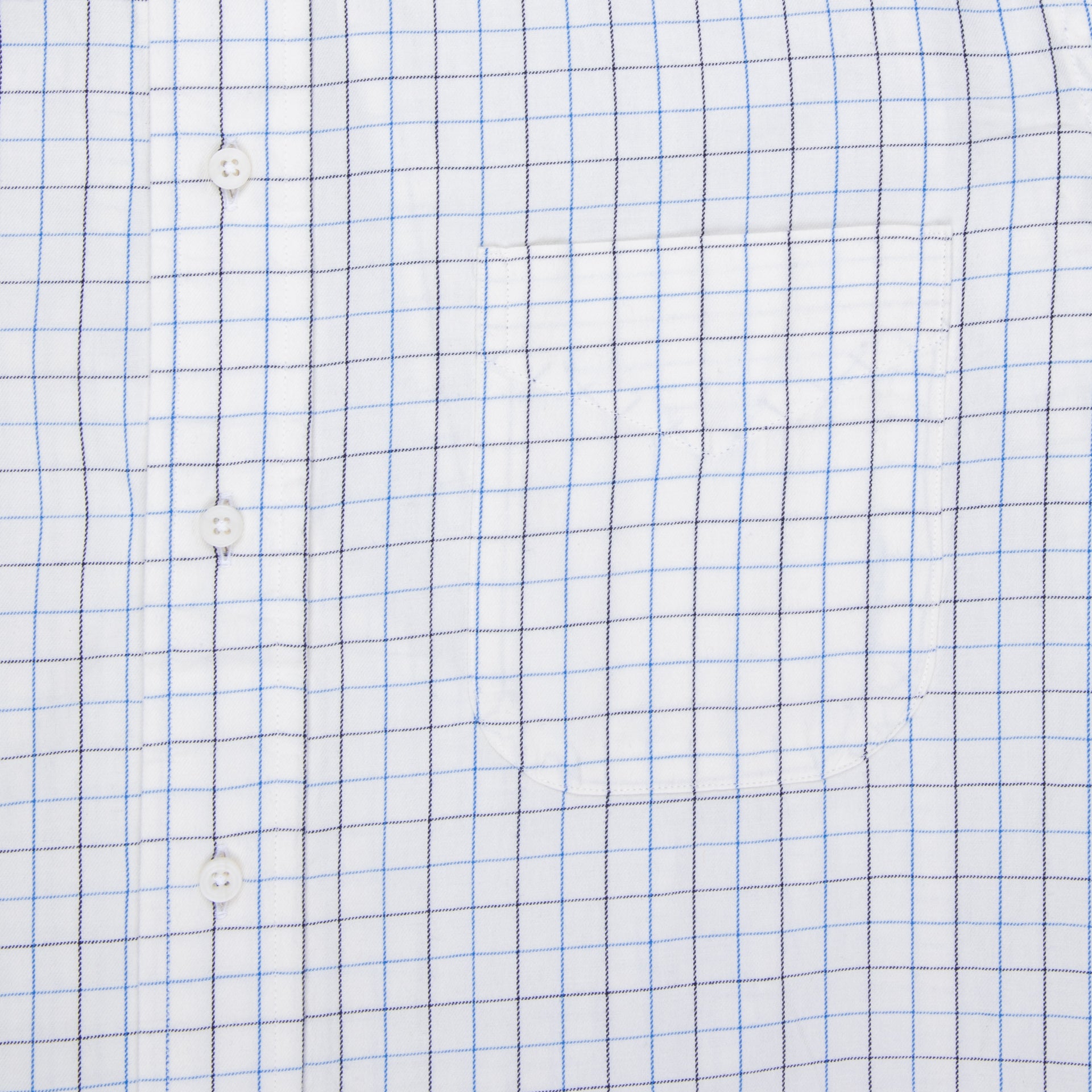 Gitman Vintage x Frans Boone Japanese woven twill tattersal Blue Black