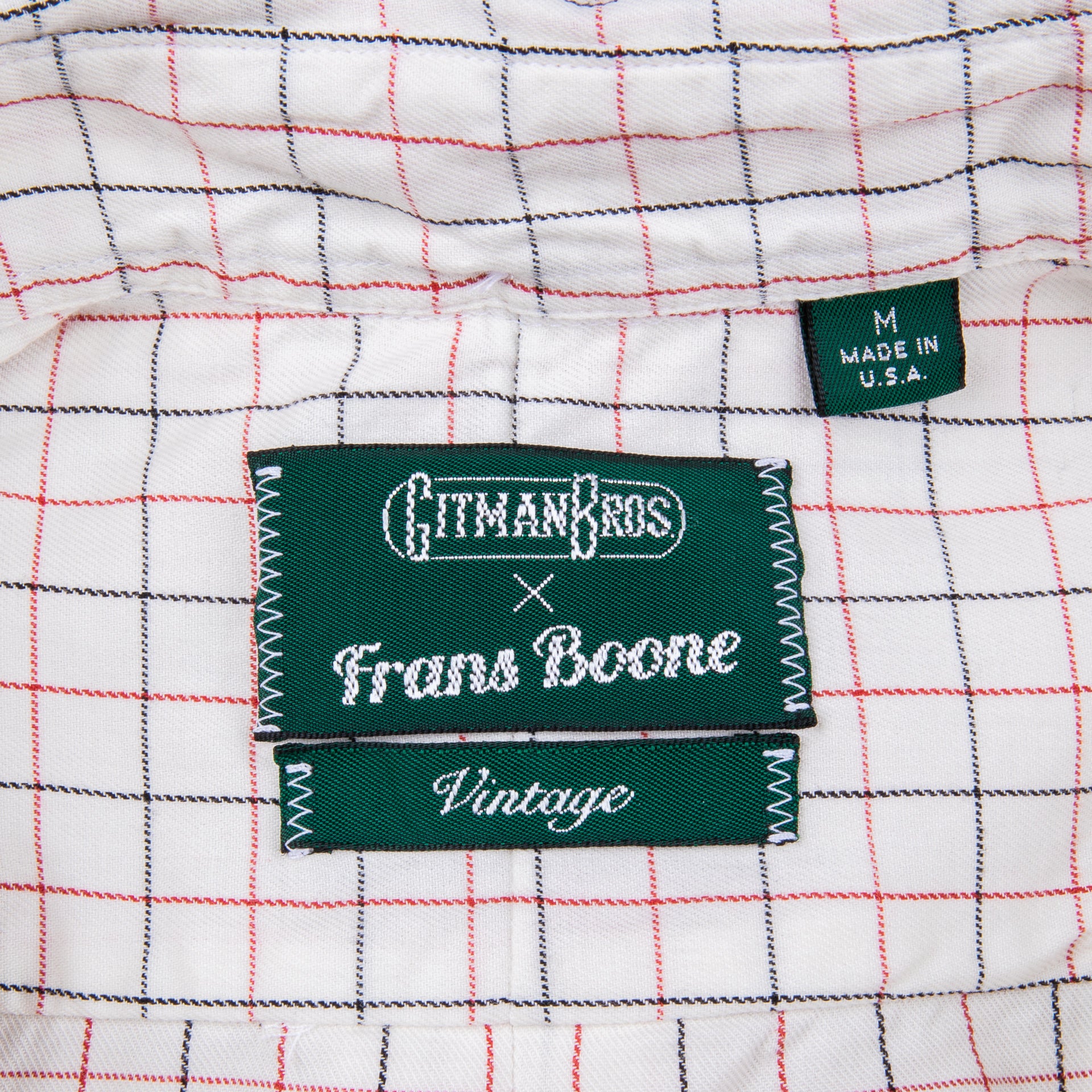 Gitman Vintage x Frans Boone Japanese woven twill tattersal red black