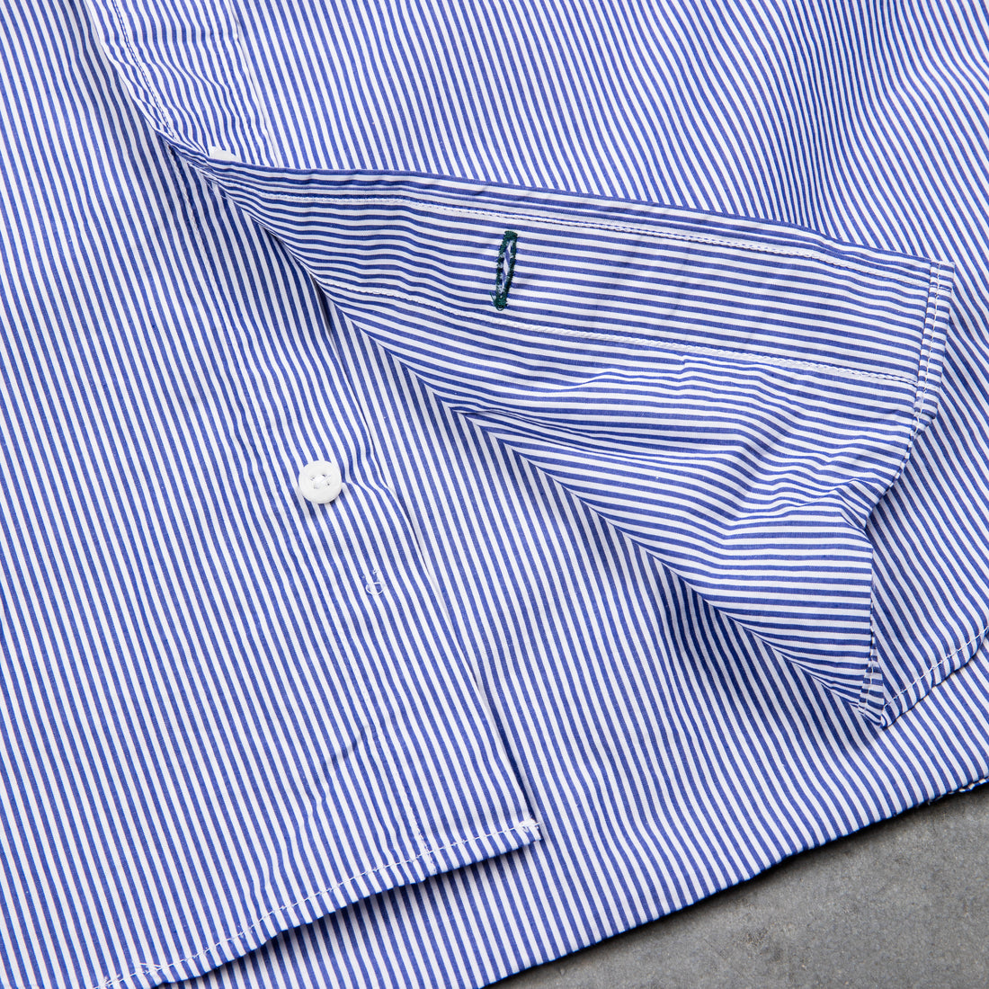 Gitman Vintage x Frans Boone Japanese woven stripe medium Blue