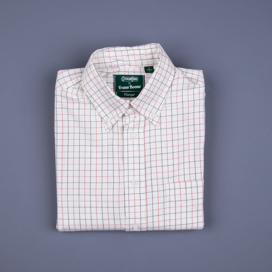 Gitman Vintage x Frans Boone Japanese woven twill tattersal red black