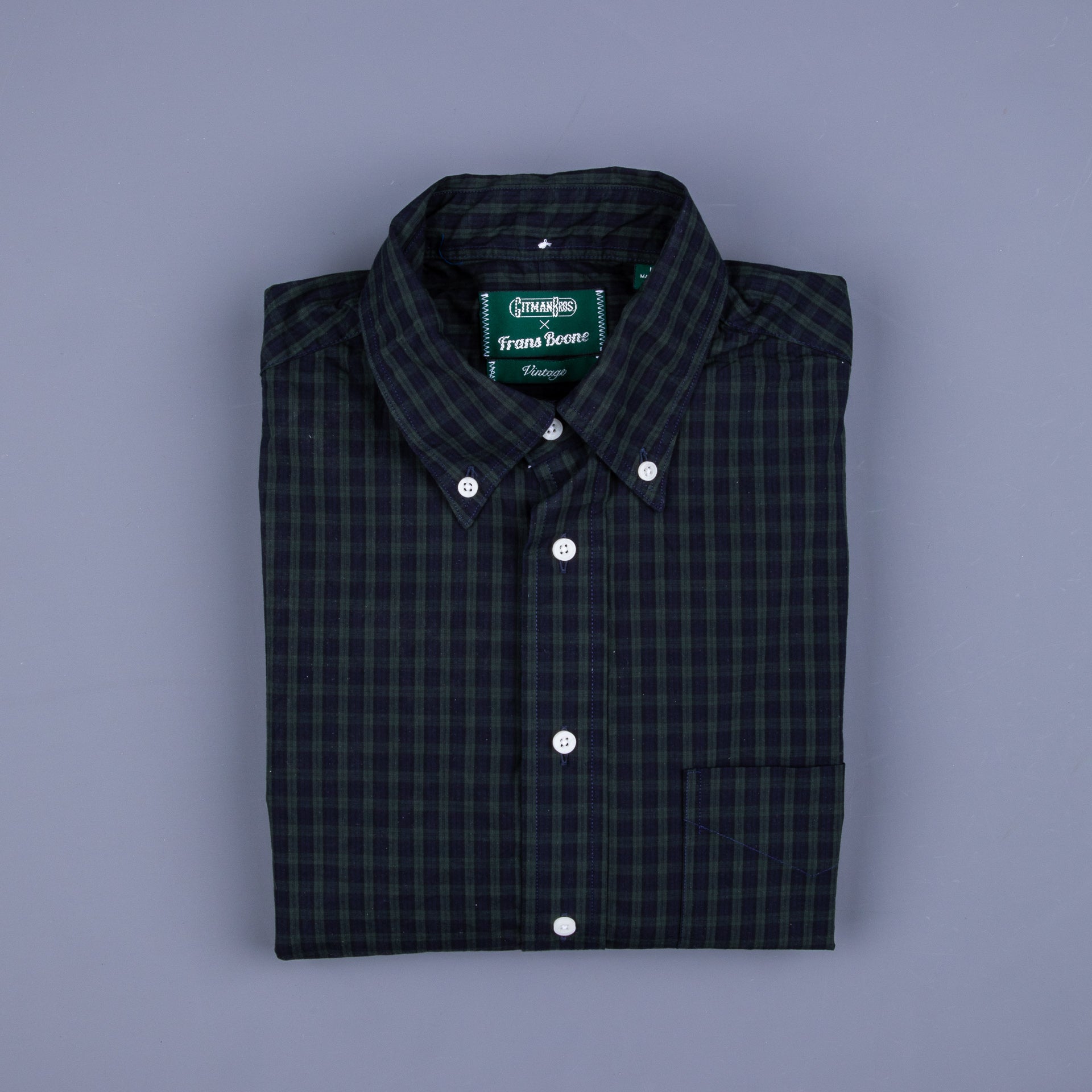 Gitman Vintage x Frans Boone Japanese woven vintage check poplin Blackwatch