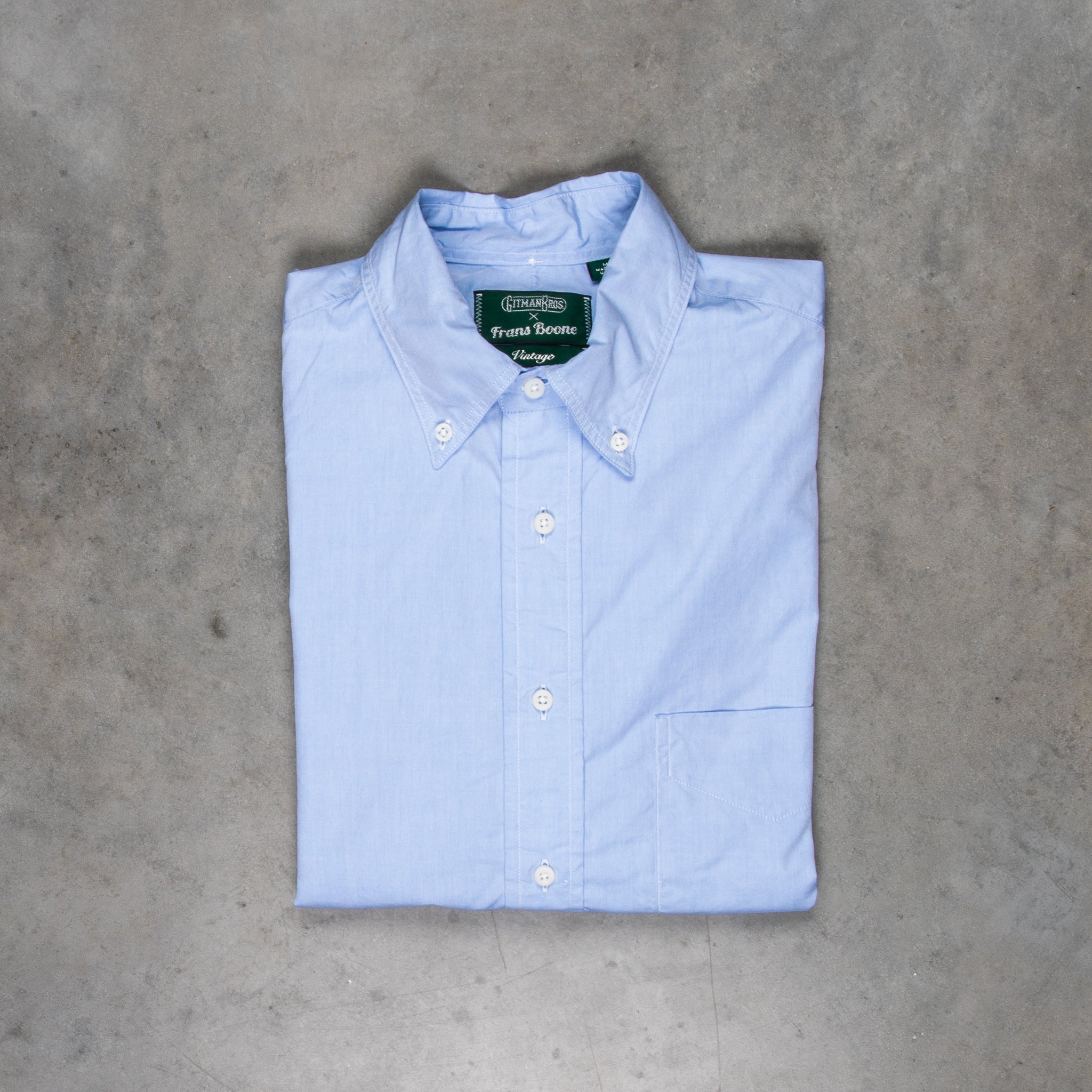 Gitman Vintage x Frans Boone Japanese woven poplin blue