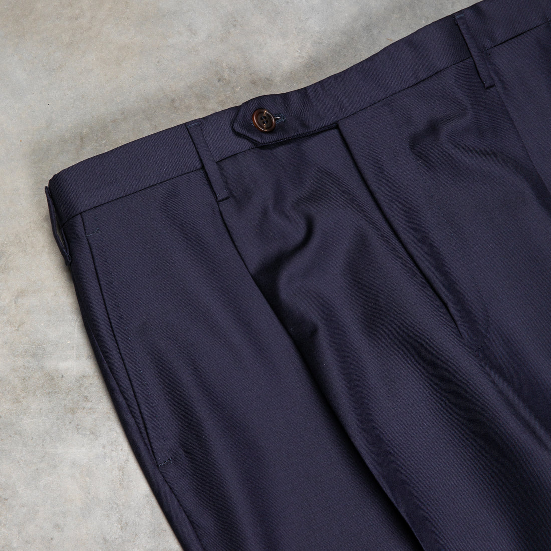 Rota Pantaloni High Rise Regular Fit Wool Gabardine navy blue