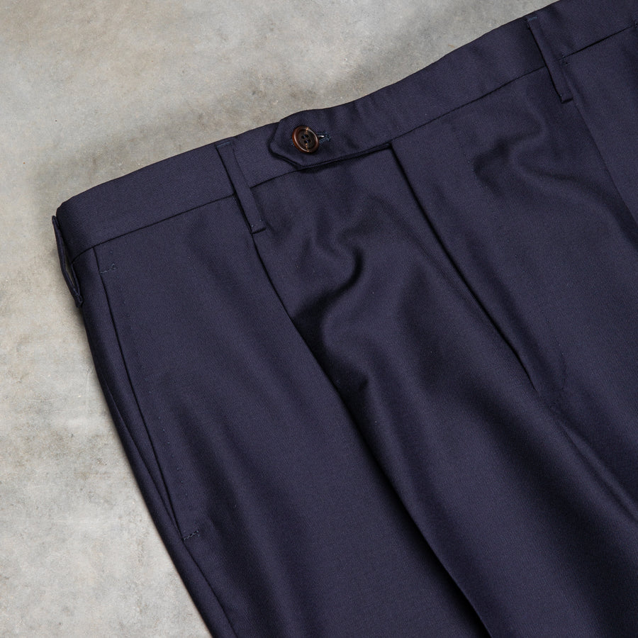 Rota Pantaloni High Rise Regular Fit Wool Gabardine navy blue