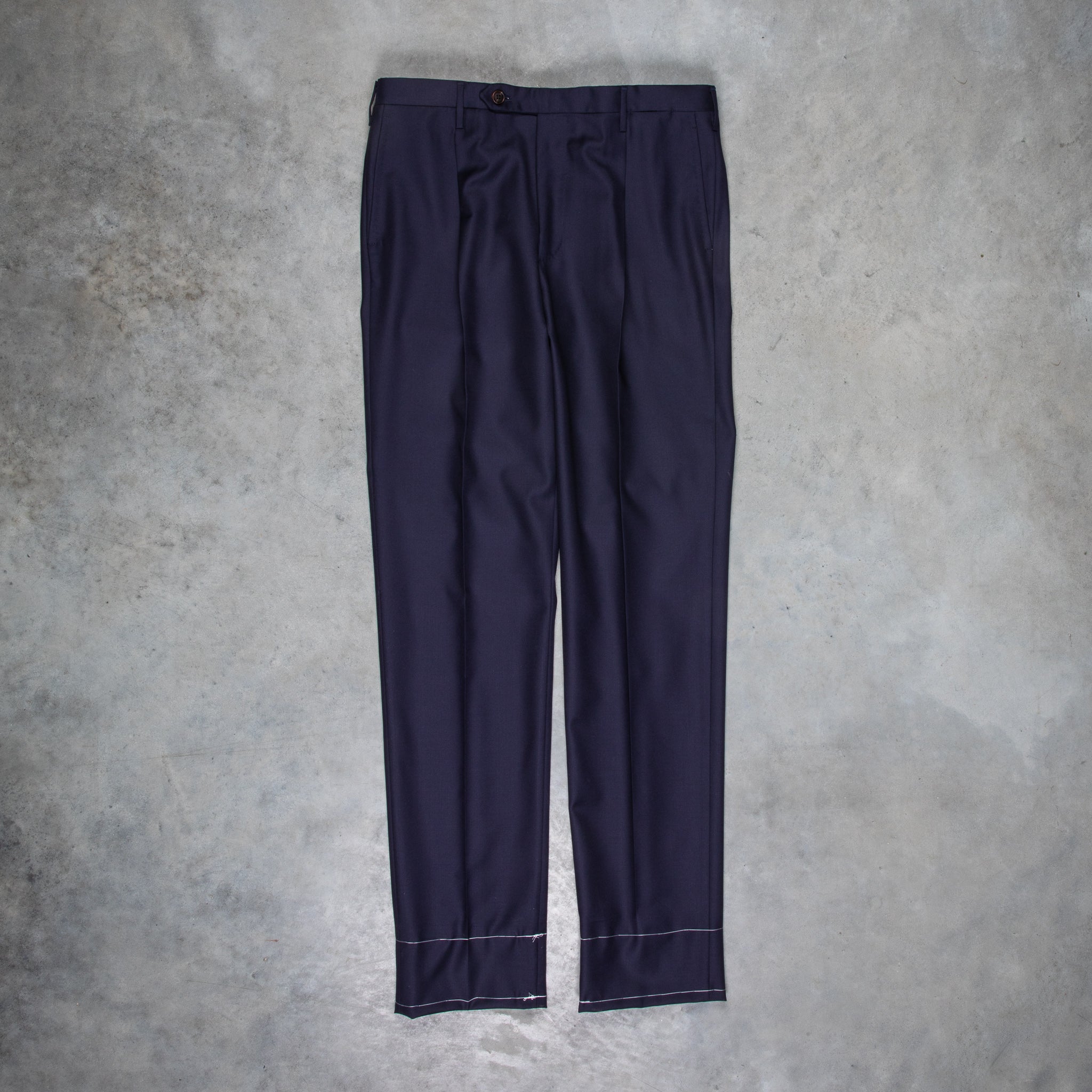 Rota Pantaloni High Rise Regular Fit Wool Gabardine Navy blue – Frans ...
