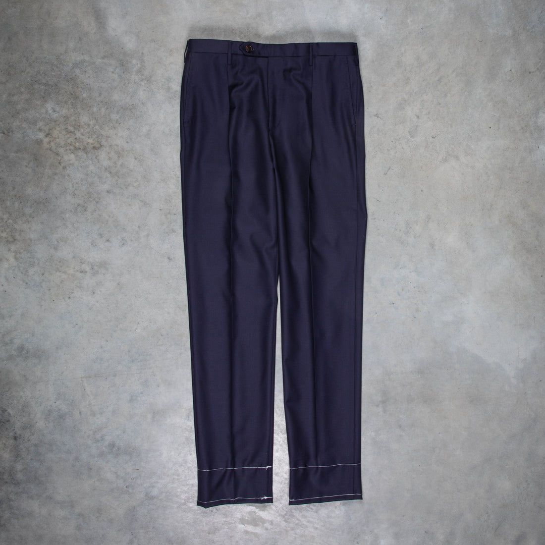 Rota Pantaloni High Rise Regular Fit Wool Gabardine navy blue